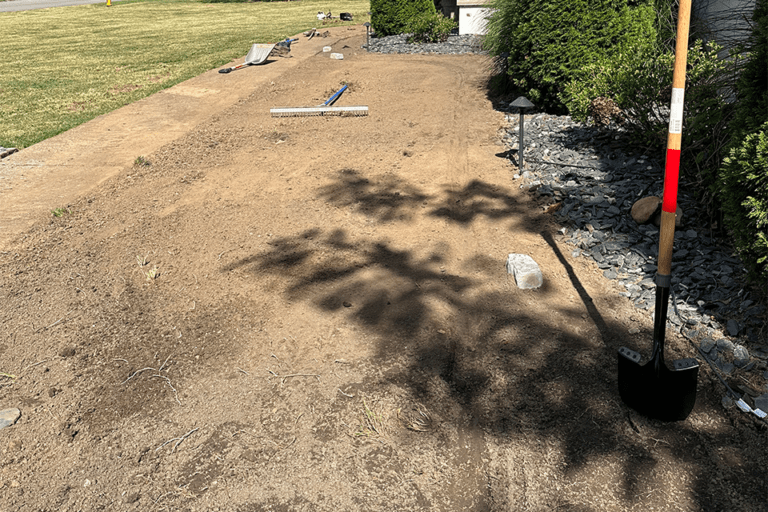 During Landscape Transformation Edging