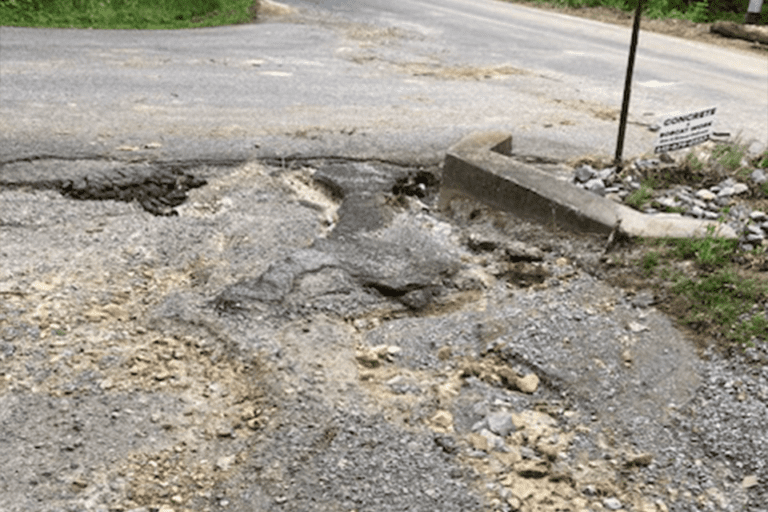 Asphalt Pothole Patching Before 1